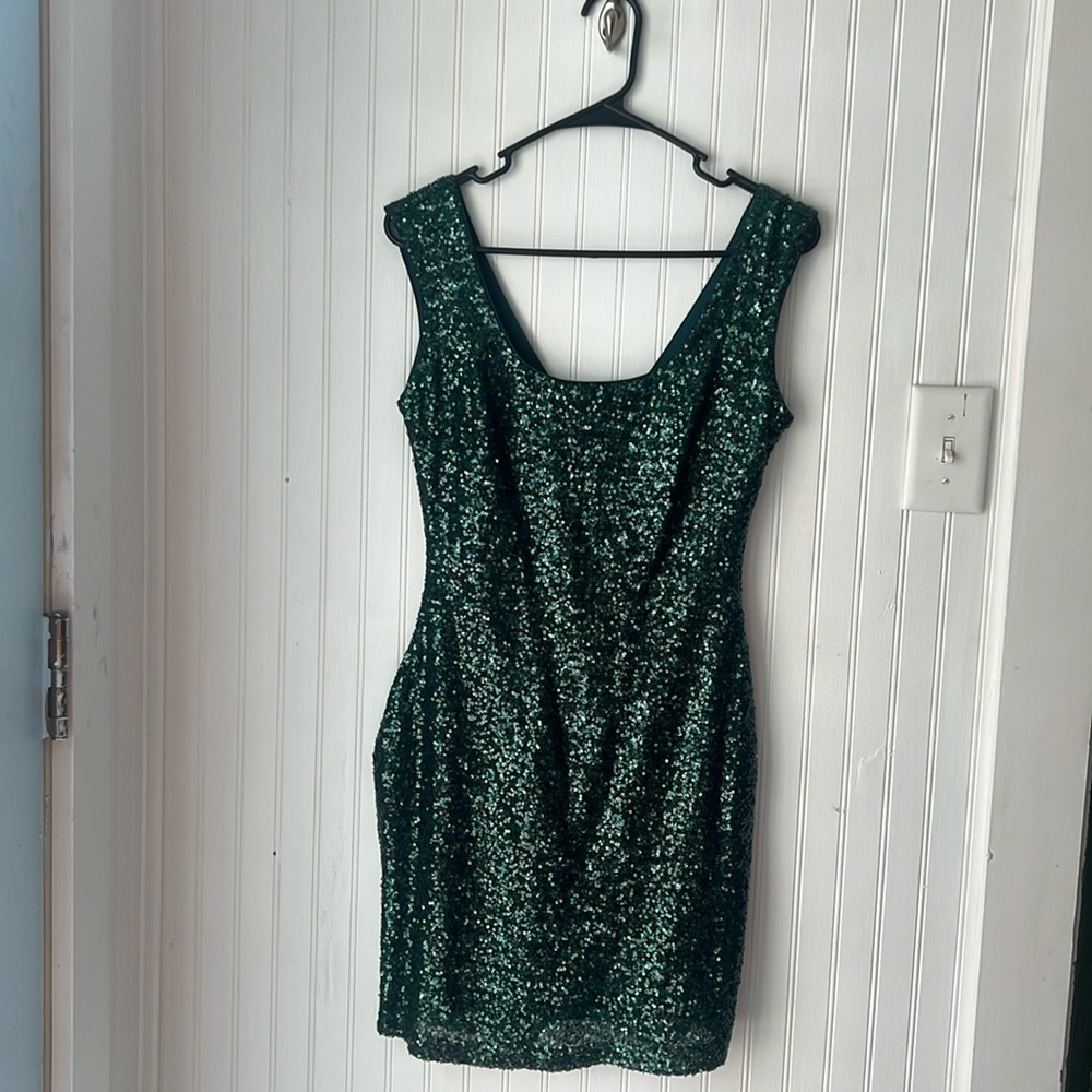Guess green sequin dress
